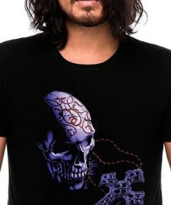 Dr Faust Skull And Cross Black T-Shirt - Malachi