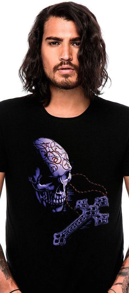 Dr Faust Skull And Cross Black T-Shirt - Malachi 3 Dr Faust Skull And Cross Black T-Shirt - Malachi