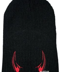 Dr Faust ACCESSORIES Red Devil Horns Faustian Black Beanie - Dell