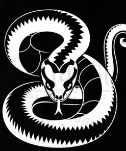 Dr Faust White Snake Print Men's Black Hoodie - Denver OMEN COLLECTIONNEW