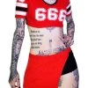 Dr Faust OMEN COLLECTIONNEW Devil's Team 666 Cheerleader Red Top Shorts Set - Gretchen