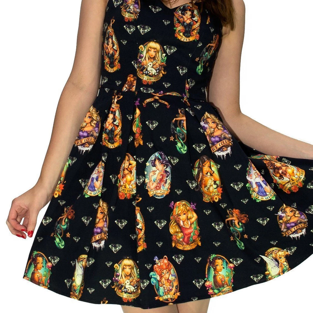 Dr Faust Diamonds And Characters Black Mini Dress - Ariana 5 Dr Faust Diamonds And Characters Black Mini Dress - Ariana