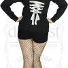 Dr Faust OMEN COLLECTIONNEW Corset White Print Women's Black Hoodie - Colette 2 Dr Faust OMEN COLLECTIONNEW Corset White Print Women's Black Hoodie - Colette