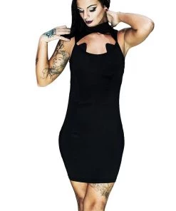 Dr Faust Cat Ears Black Bodycon Mini Dress - Catherine