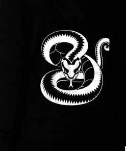Dr Faust White Snake Print Men's Black Hoodie - Denver OMEN COLLECTIONNEW