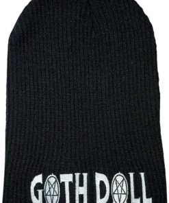 Dr Faust ACCESSORIES Goth Doll Pentagram Black Beanie - Devon