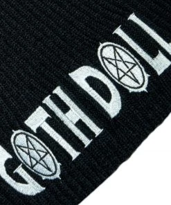 Dr Faust ACCESSORIES Goth Doll Pentagram Black Beanie - Devon