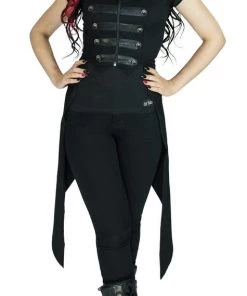 Dr Faust JACKETS Fashionista Mohawk Hooded Black Cotton Jacket - Drago