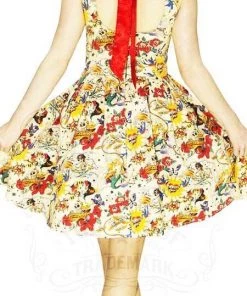 Dr Faust Vintage Tattoos 50s Retro Pastel Midi Dress - Faith