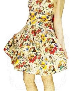 Dr Faust Vintage Tattoos 50s Retro Pastel Midi Dress - Faith