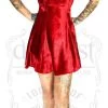 Doctor Faust Royal Luxury Deep Red Velvet Mini Dress - Felicity DRESSES
