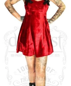 Doctor Faust Royal Luxury Deep Red Velvet Mini Dress - Felicity DRESSES