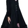 Dr Faust Faux Fur Hooded Black Wool Coat - Glinda 2 Dr Faust Faux Fur Hooded Black Wool Coat - Glinda
