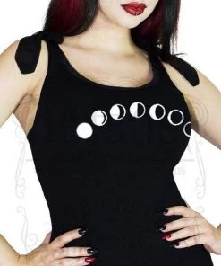 Dr Faust Lunar Phases Moon Black High-Low Dress - Hadlee