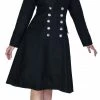 Dr Faust Military Silver Buttons Black Wool Coat - Krarmia JACKETS