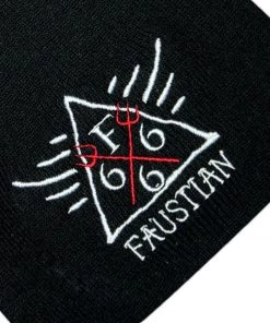 Dr Faust Red Pitchforks 666 Black Beanie - Lucky ACCESSORIES
