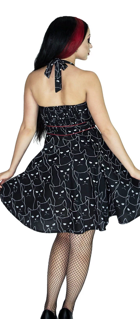 Dr Faust Evil Cats Black Mini Dress - Gatta DRESSES 3 Dr Faust Evil Cats Black Mini Dress - Gatta DRESSES