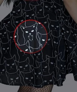 Dr Faust Evil Cats Black Mini Dress - Gatta DRESSES 8 Dr Faust Evil Cats Black Mini Dress - Gatta DRESSES