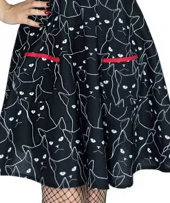 Dr Faust Evil Cats Black Mini Dress - Gatta DRESSES 7 Dr Faust Evil Cats Black Mini Dress - Gatta DRESSES