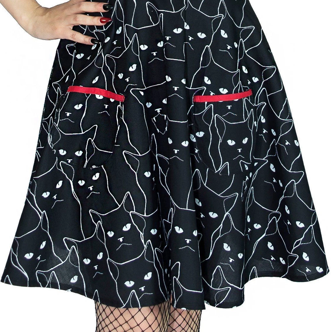 Dr Faust Evil Cats Black Mini Dress - Gatta DRESSES 4 Dr Faust Evil Cats Black Mini Dress - Gatta DRESSES