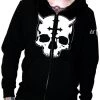 Dr Faust OMEN COLLECTIONNEW Evil Skull Thick Men's Black Hoodie - Chad