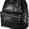 Dr Faust ACCESSORIES Faustian Square Pyramid Vegan Leather Black Backpack - Adder