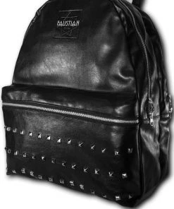 Dr Faust ACCESSORIES Faustian Square Pyramid Vegan Leather Black Backpack - Adder