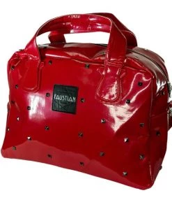 Dr Faust ACCESSORIES Faustian Red Patent Pyramid Hand Bag - Ferastin