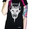 Dr Faust OMEN COLLECTIONNEW Festive Gothmas Krampus Black T-Shirt - Saturnalia