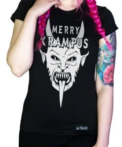 Dr Faust OMEN COLLECTIONNEW Festive Gothmas Krampus Black T-Shirt - Saturnalia