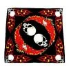 Dr Faust Flaming Flying Eagle Skull Black Cotton Bandana - Karl Bandanas