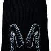 Dr Faust ACCESSORIES White Ram Horns Faustian Black Beanie - Gatria