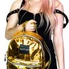 Dr Faust Gold Foil Patent Vegan Leather Backpack - Shining