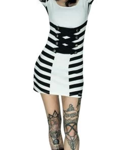 Dr Faust Beetlejuice Gorgeous Monochrome Dress - Mila