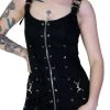 Dr Faust Goth Bondage Black Mini Dress - Maia DRESSES