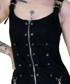 Dr Faust Goth Bondage Black Mini Dress - Maia DRESSES 7 Dr Faust Goth Bondage Black Mini Dress - Maia DRESSES