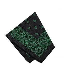 Dr Faust Bandanas Green Design Black Cotton Bandana - Everard