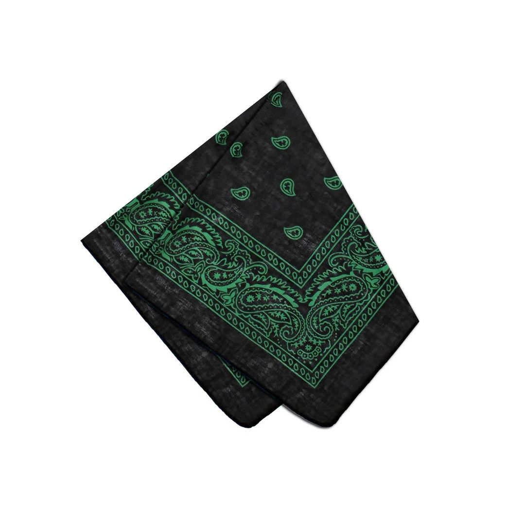 Dr Faust Bandanas Green Design Black Cotton Bandana - Everard 4 Dr Faust Bandanas Green Design Black Cotton Bandana - Everard