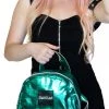 Dr Faust Green Foil Patent Vegan Leather Backpack - Shining
