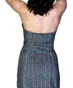 Dr Faust DRESSES Grey Checkered Lace-Up Mini Dress - Jana