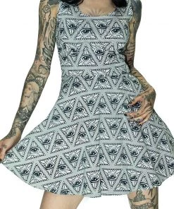 Dr Faust Illuminati Dress With Pentagram Back Mini Dress - Penelope DRESSES