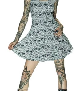 Dr Faust Illuminati Dress With Pentagram Back Mini Dress - Penelope DRESSES
