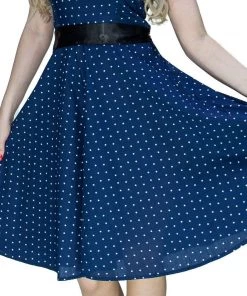 Dr Faust DRESSES White Stars Navy Midi Dress - Kate