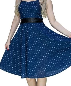 Dr Faust DRESSES White Stars Navy Midi Dress - Kate