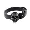 Dr Faust Large Skull Buckle Black Vegan Leather Belt - Arthur ACCESSORIES