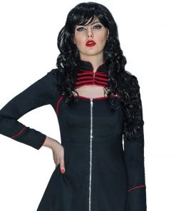 Dr Faust Avant-garde Military High Low Black Mini Dress - Liberty