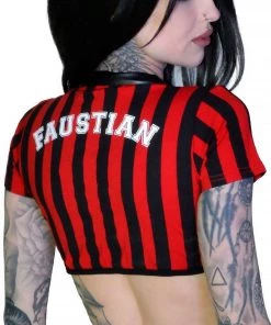 Dr Faust Little Devil Black And Red Top And Shorts Set - Nadine