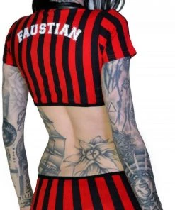 Dr Faust Little Devil Black And Red Top And Shorts Set - Nadine