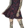 Dr Faust Red Magical Spell Black Mini Dress - Daisy DRESSES