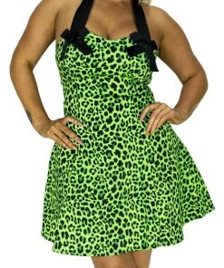 Dr Faust DRESSES Magical Green Leopard Mini Dress - Sadie 9 Dr Faust DRESSES Magical Green Leopard Mini Dress - Sadie